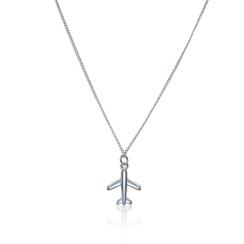 minimalistic airplane necklace