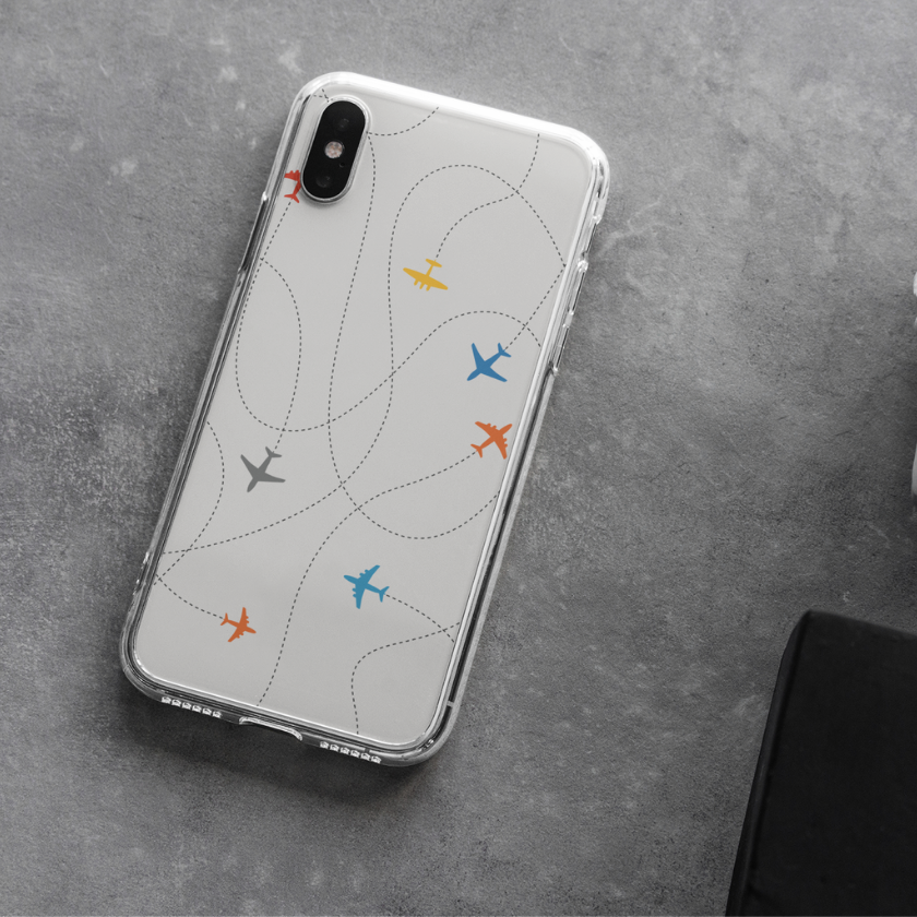 Phone case with small airplanes