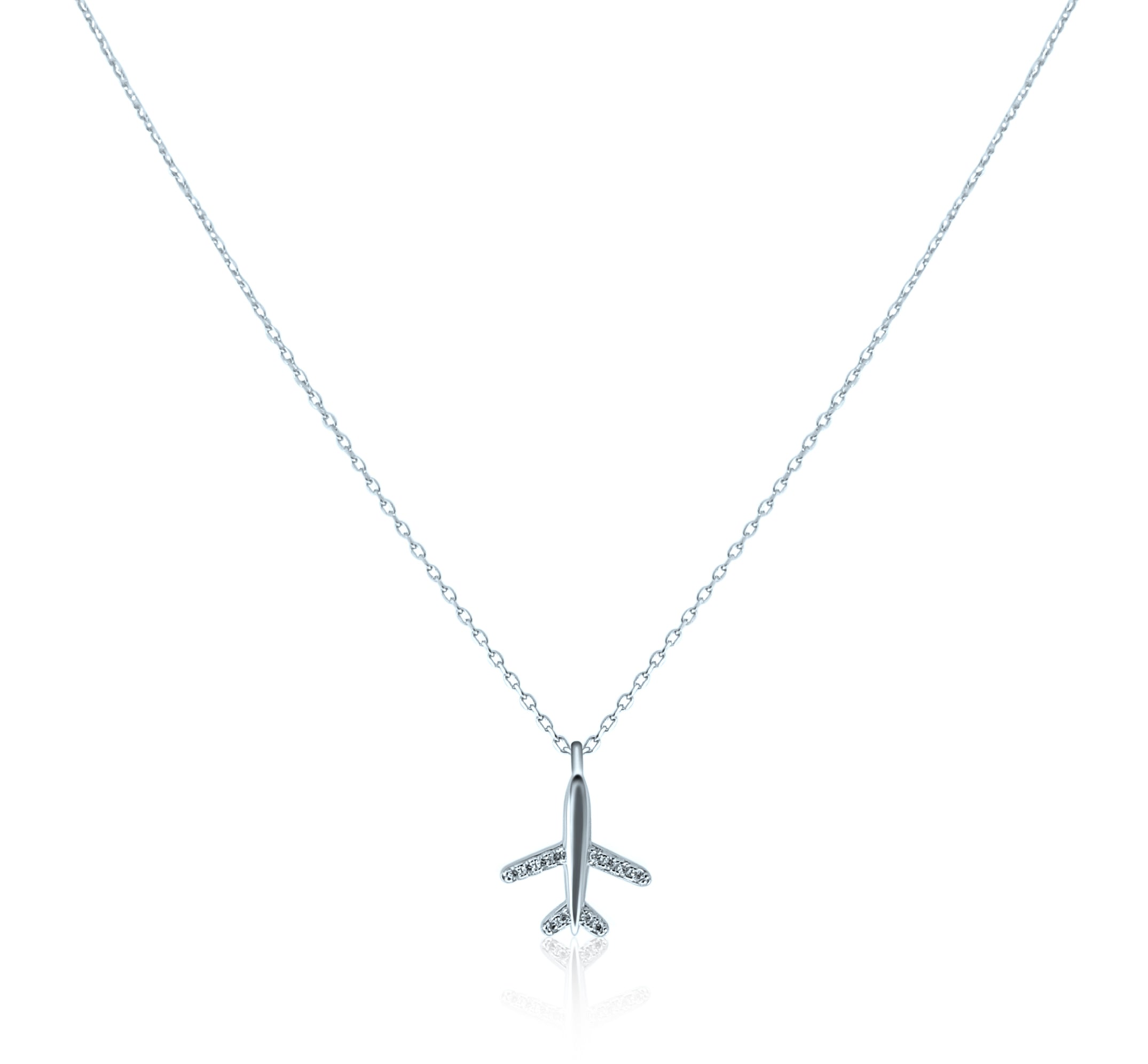 Aviation Necklace Silver Airplane with engines